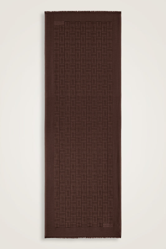 İman Kare Kahverengi İpek Şal 70x200