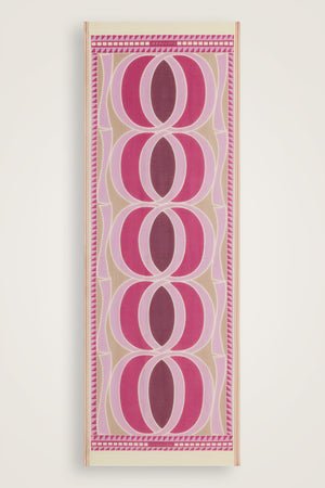 Dev Bambunoor Pembe Monogram Baskı Yün Şal 70x210