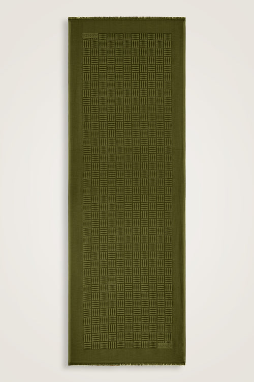 İman Kare Zeytin Yeşili İpek Şal 70x200