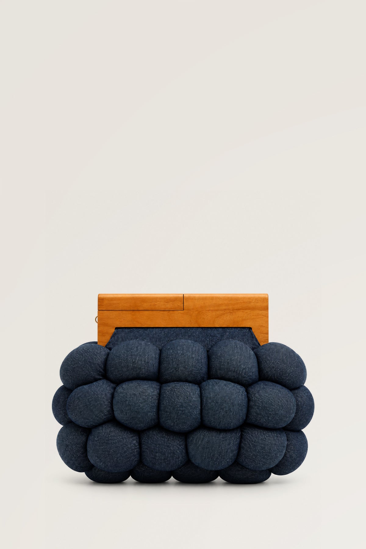 Denim El Yapımı Bulut Düz Renk Çanta