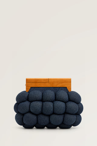 Denim El Yapımı Bulut Düz Renk Çanta