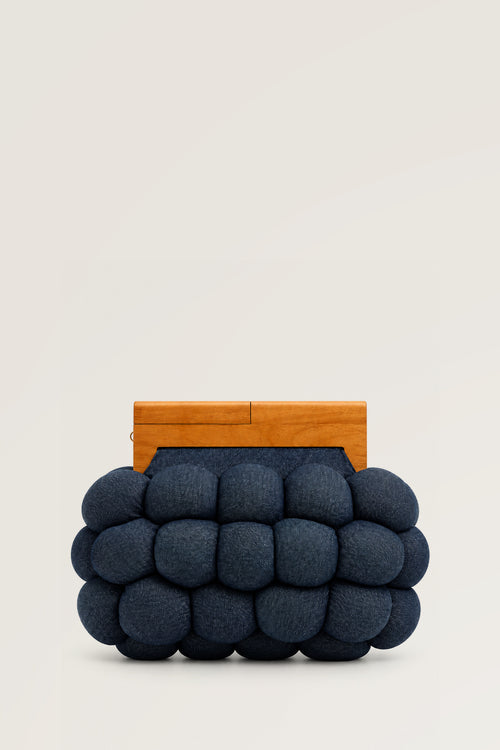 Denim El Yapımı Bulut Düz Renk Çanta
