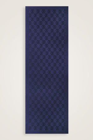 Checkerboard Pattern Naia Cotton Shawl Navy