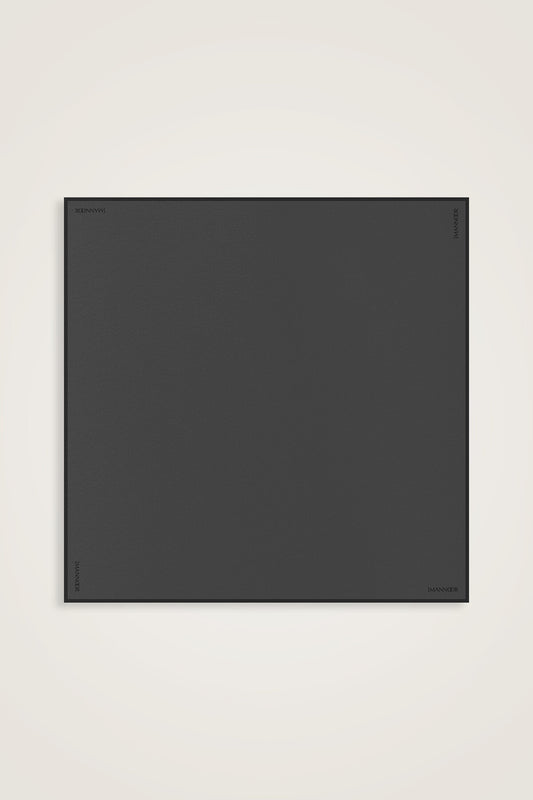 Düz Renk Antrasit Krep İpek Eşarp 110x110