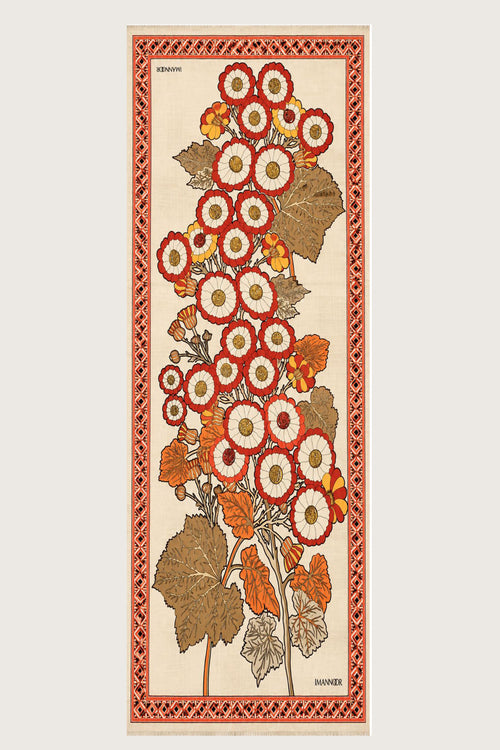 Japon Şemsiyesi Bej-Somon Yün İpek Şal 100x200