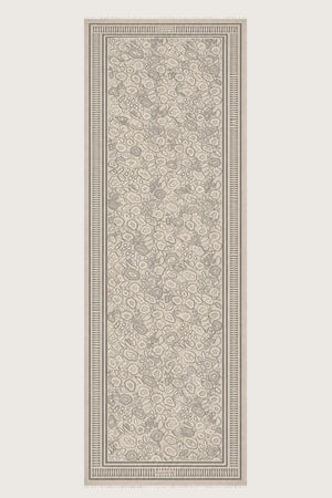 Jaguar Desenli Koyu Gri Jakarlı İpek Şal 70x210