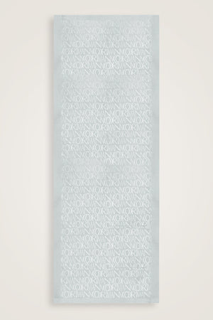 Monogram İmza Gümüş Shiny Jakar Şal 70x200