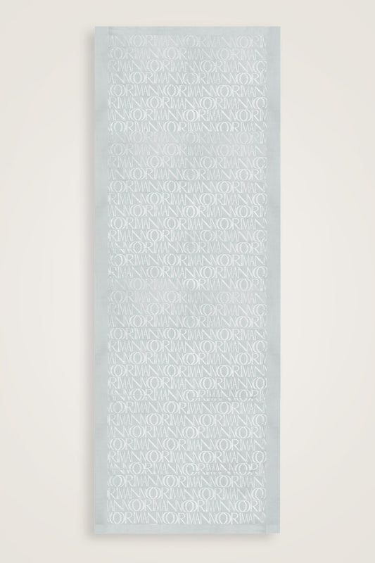 Monogram İmza Gümüş Shiny Jakar Şal 70x200