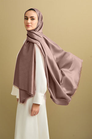 Noor Honeycomb Dark Powder Jacquard Silk Scarf