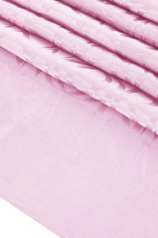 Monogram İmza Açık Pembe Shiny Jakar Şal 70x200