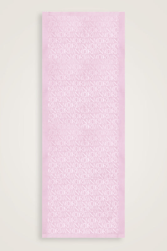 Monogram İmza Açık Pembe Shiny Jakar Şal 70x200