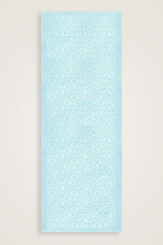 Monogram İmza Açık Turkuaz Shiny Jakar Şal 70x200