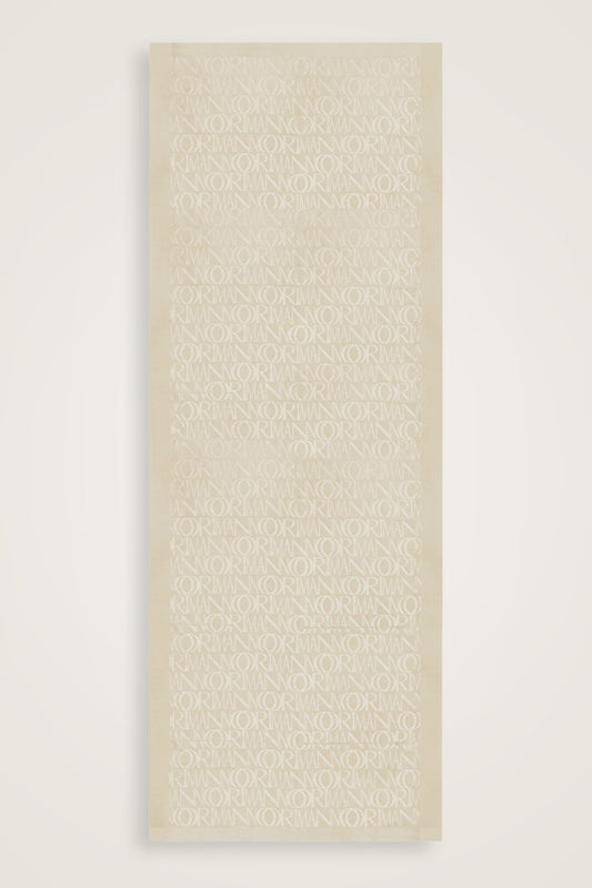 Monogram İmza Bal Beji Shiny Jakar Şal 70x200