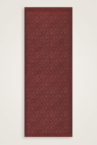 Monogram İmza Bordo Shiny Jakar Şal 70x200