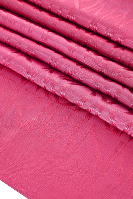 Monogram İmza Fuşya Shiny Jakar Şal 70x200