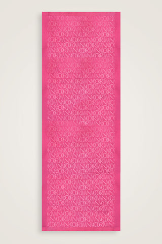 Monogram İmza Fuşya Shiny Jakar Şal 70x200