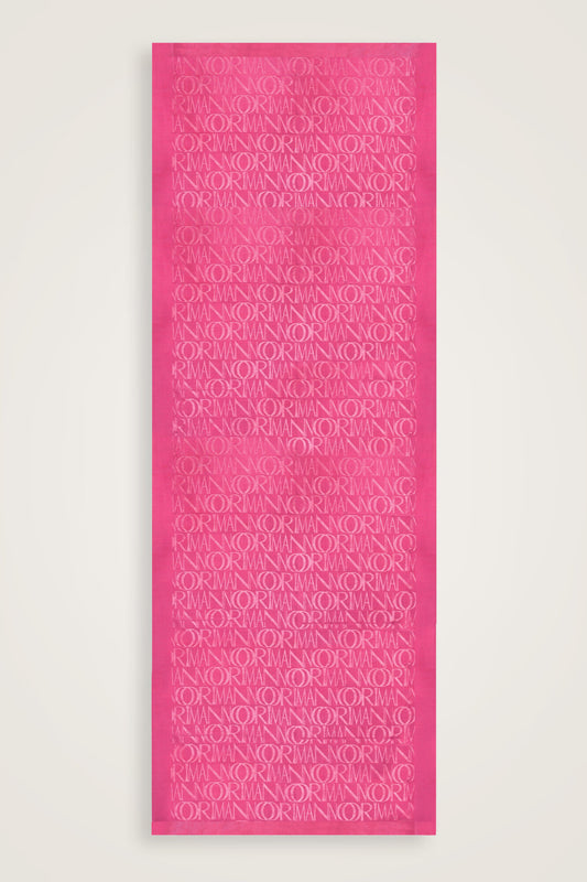 Monogram İmza Fuşya Shiny Jakar Şal 70x200