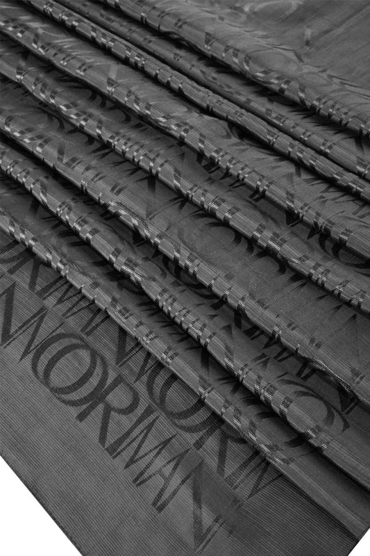 Monogram İmza Gri Shiny Jakar Şal 70x200