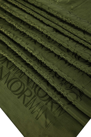 Monogram İmza Haki Shiny Jakar Şal 70x200
