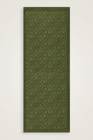 Monogram İmza Haki Shiny Jakar Şal 70x200