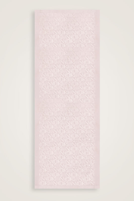 Monogram İmza Krem Shiny Jakar Şal 70x200