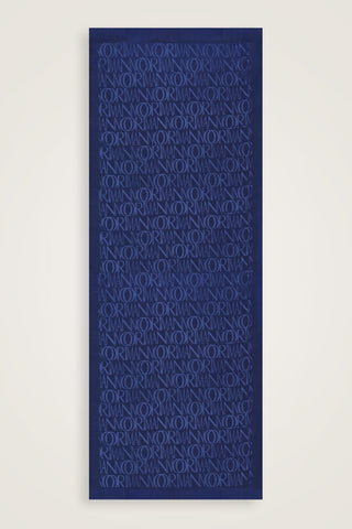 Monogram İmza Lacivert Shiny Jakar Şal 70x200