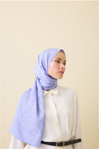 Monogram İmza Lavanta Shiny Jakar Şal 70x200