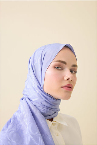 Monogram İmza Lavanta Shiny Jakar Şal 70x200