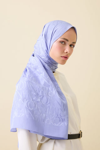 Monogram İmza Lavanta Shiny Jakar Şal 70x200