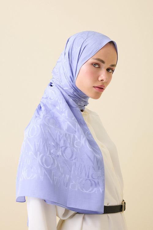 Monogram Lavender Shiny Jacquard Shawl