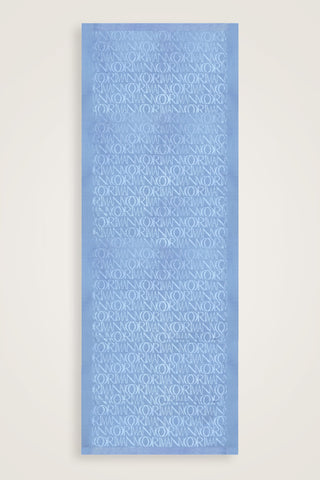 Monogram İmza Mavi Shiny Jakar Şal 70x200