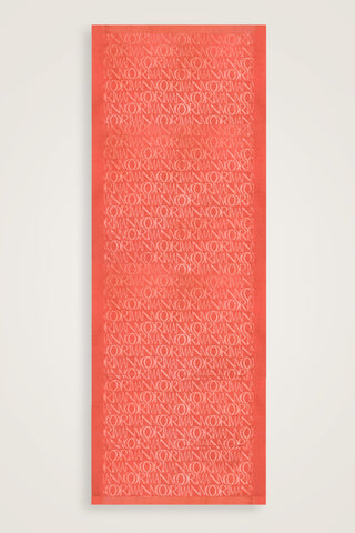 Monogram İmza Şeftali Shiny Jakar Şal 70x200