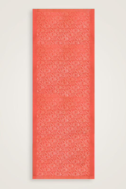 Monogram İmza Şeftali Shiny Jakar Şal 70x200