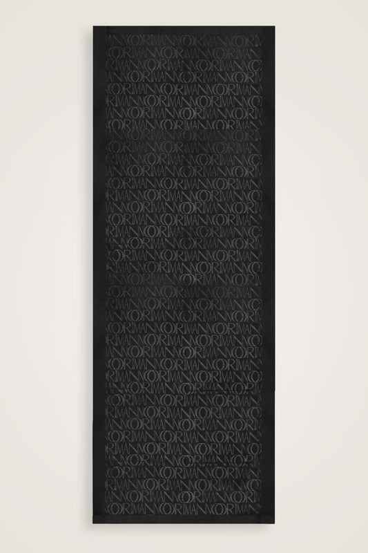 Monogram İmza Siyah Shiny Jakar Şal 70x200
