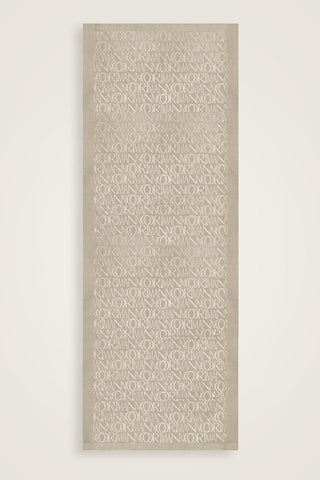 Monogram İmza Taş Rengi Shiny Jakar Şal 70x200