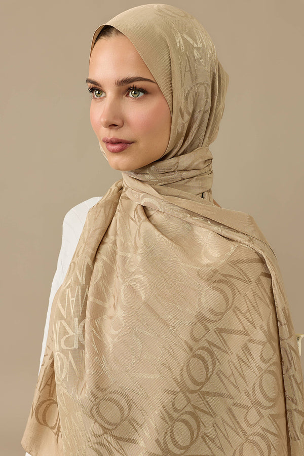 Monogram Stone Shiny Jacquard Shawl