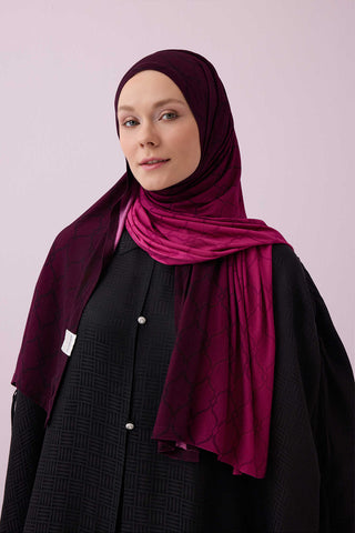 Kafes Bordo Degrade Supreme Şal 70x165