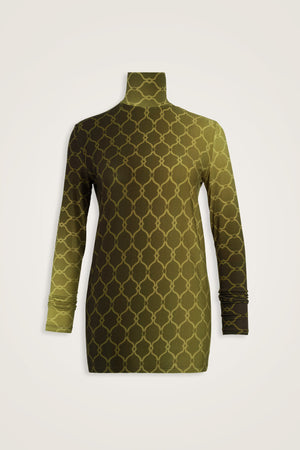 Lattice Gradient Khaki Long Supreme Blouse