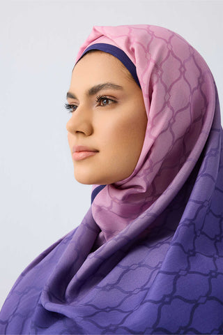 Kafes Degrade Mor Floş Viskon Şal  70x210