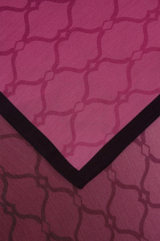 Kafes Degrade Pembe Floş Viskon Şal  70x210
