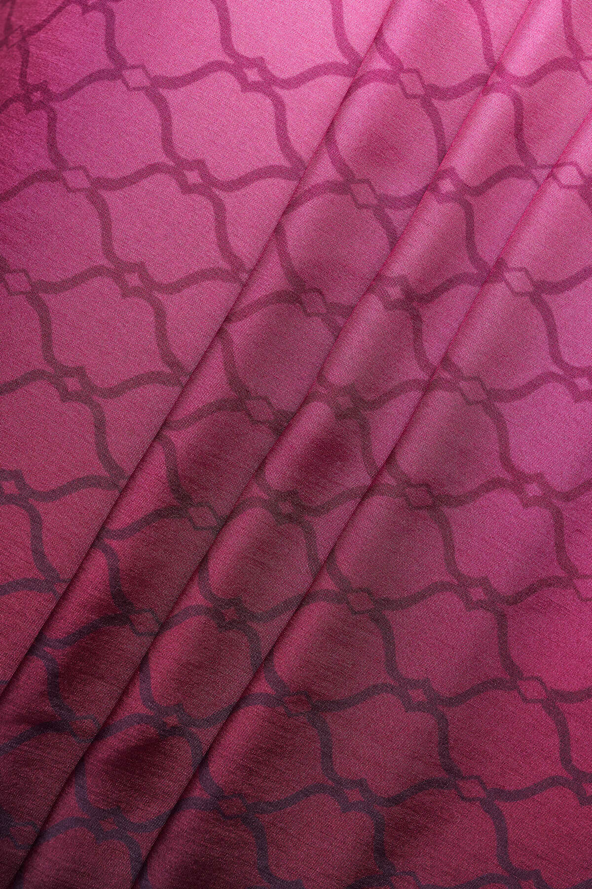 Kafes Degrade Pembe Floş Viskon Şal  70x210