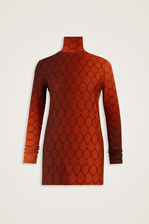 Lattice Gradient Tan Long Supreme Blouse