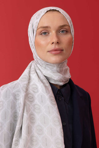 Kafes Gri Parlak Floş Viskon Şal 70x210