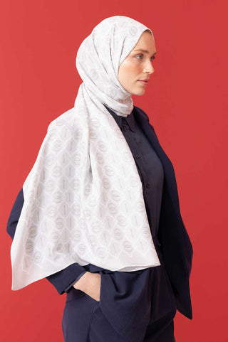 Kafes Gri Parlak Floş Viskon Şal 70x210