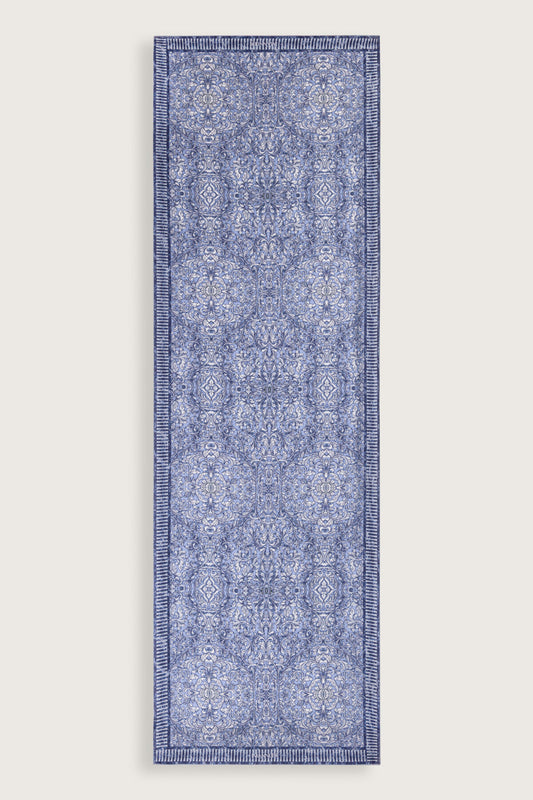 Kapı Desen Mavi Pamuk İpek Şal 70x210