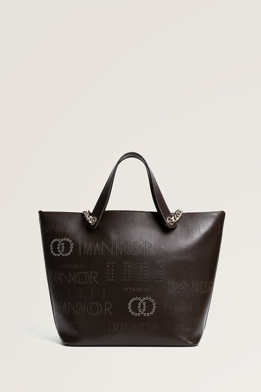 Kapsül Monogram Kahverengi Kol Çantası