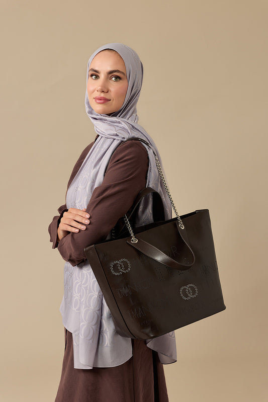 Kapsül Monogram Kahverengi Kol Çantası