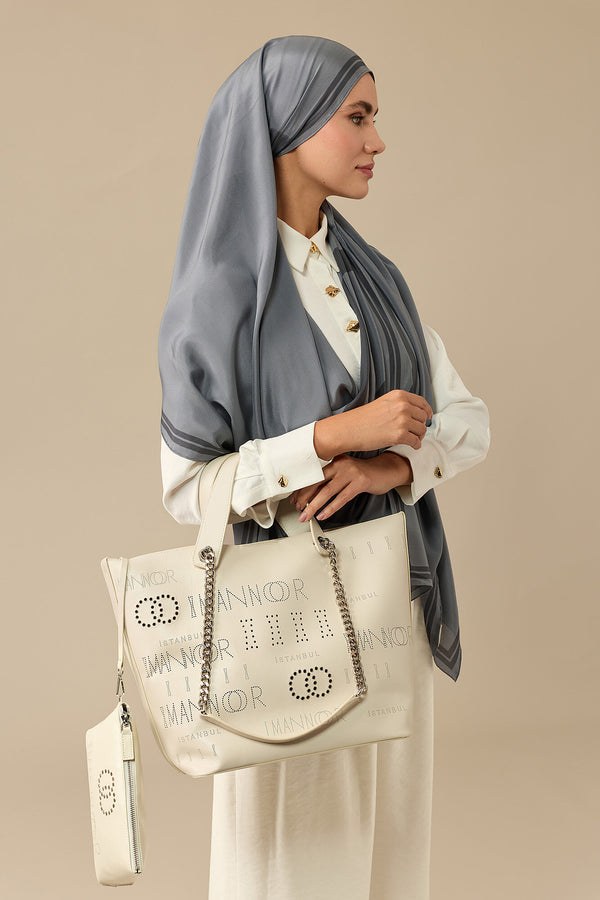 Capsule Monogram Bone Shoulder Bag
