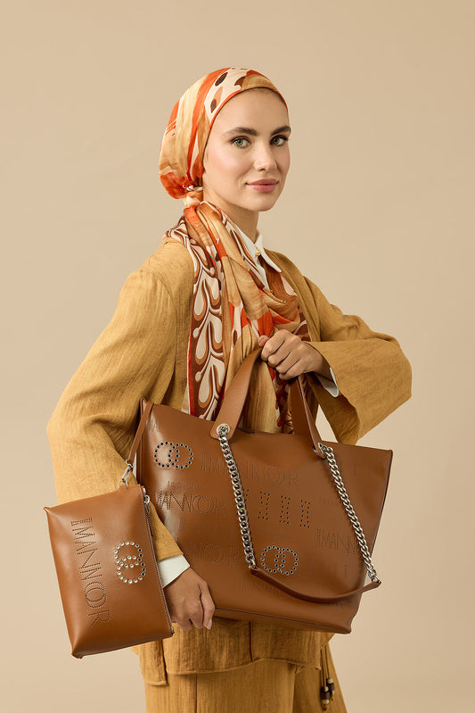 Kapsül Monogram Taba Kol Çantası