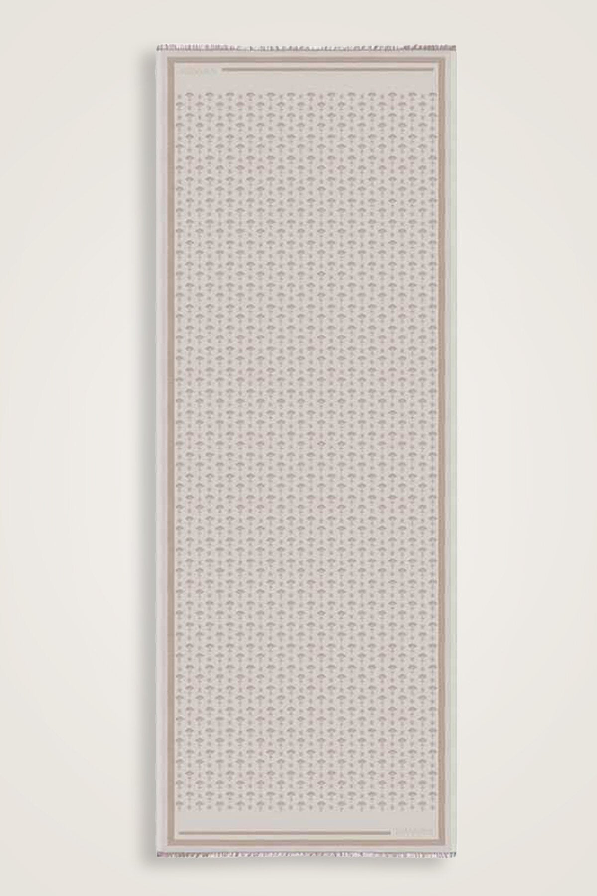 Karanfil Monogram Bej İpek Şal 68x200